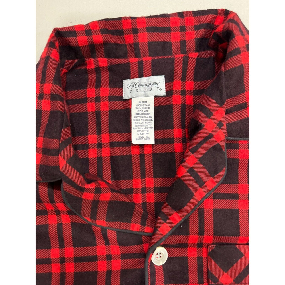 Hemingway Point Button Up Shirt Men's XL Red Plaid Long Sleeve